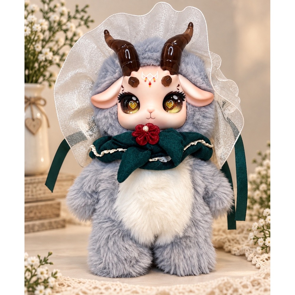 Fecoco Victorian Sheep Indigo Rose Blind Box Confirmed Grey Plush collectible